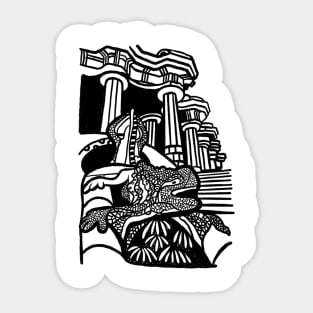 Barcelona city Spain parc guell architecture Sticker